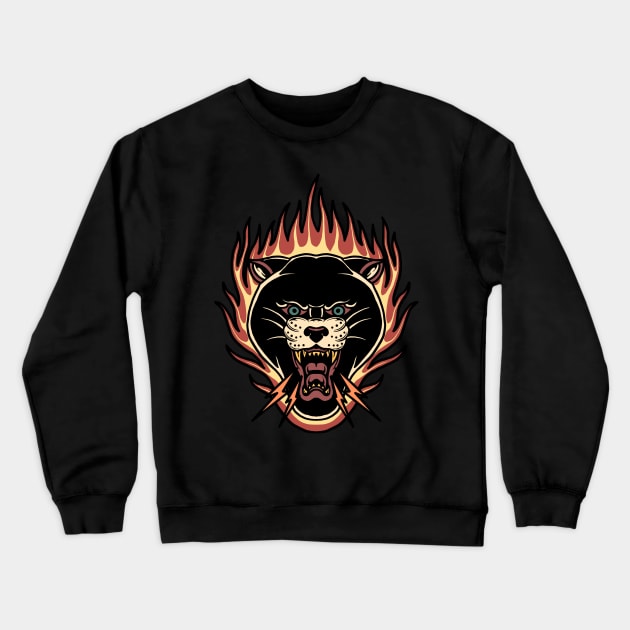 burning panther tattoo Crewneck Sweatshirt by donipacoceng